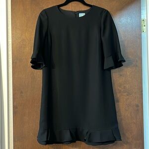 Ruffle Detail Crepe Shift Dress by Cece